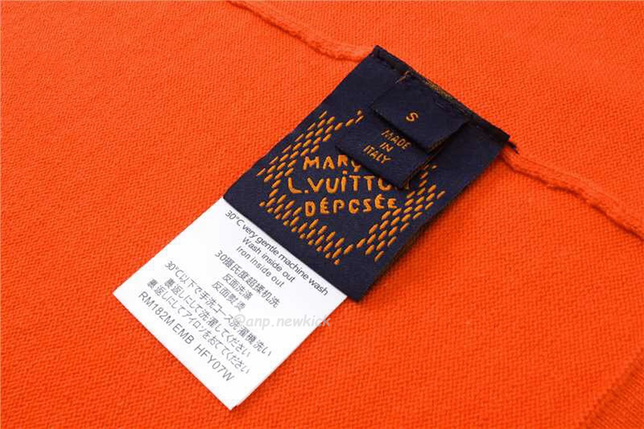 Louis Vuitton Short Sleeved Cotton Crewneck Orange Fw24 (5) - newkick.org